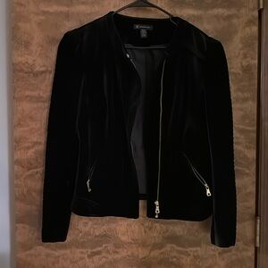INC International Concepts Black Velour Jacket